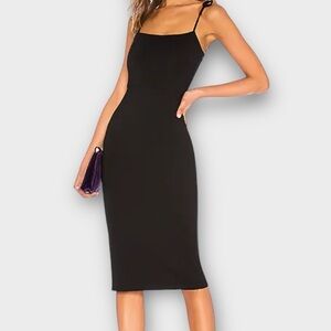 LPA Revolve Women’s Tank Midi Dress Small Tie Straps Feminine Sexy Black